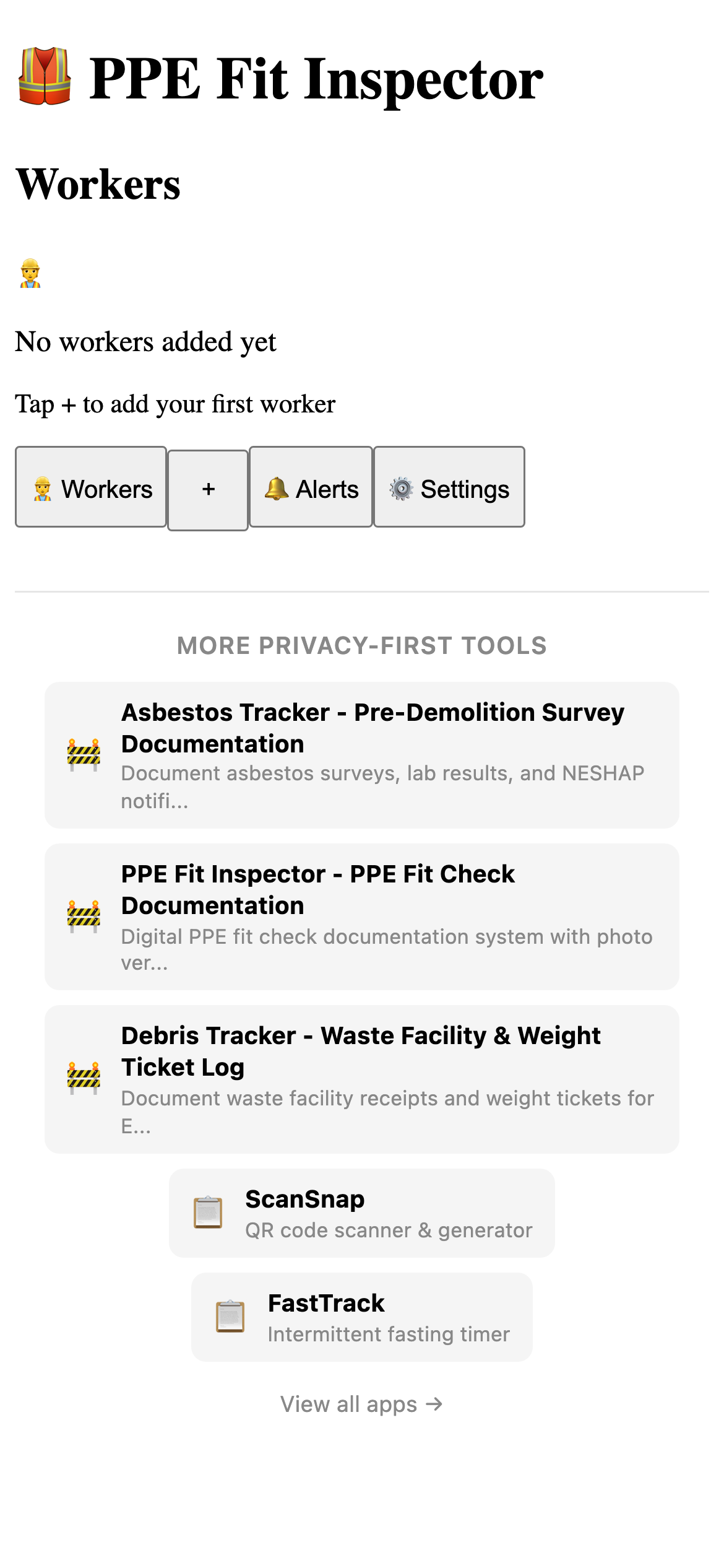PPE Fit Inspector - PPE Fit Check Documentation Pro main interface